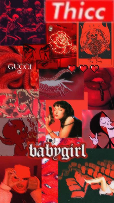 Wallpaper Aesthetic Baddie Red