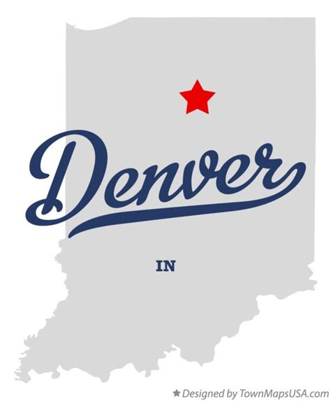 Map of Denver, IN, Indiana