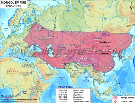 Mongol Dynasty Map, Mongol Empire, Khan Dynasty