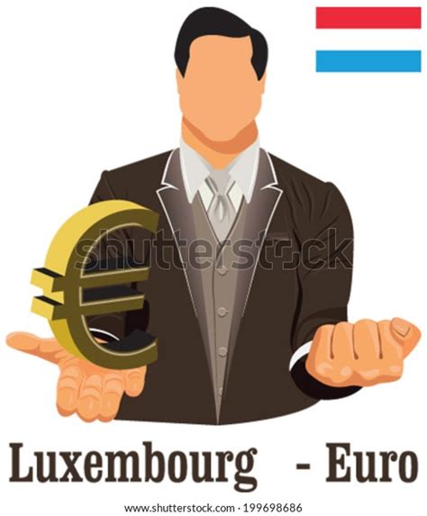 Luxembourg National Currency Euro Symbol Representing Stock Vector ...