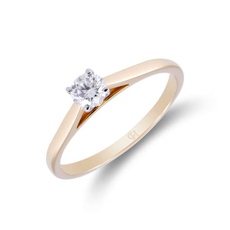 18ct Yellow Gold 0.33ct Diamond Solitaire Ring