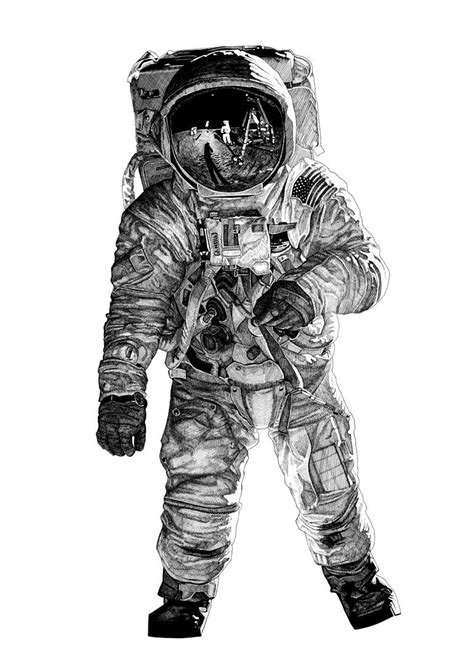 SPACEMAN Drawing by James Neill | Saatchi Art