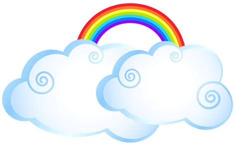 Rainbow Cloud Cartoon - Rainbow with Clouds Transparent PNG Clip Art Image png download - 8000* ...