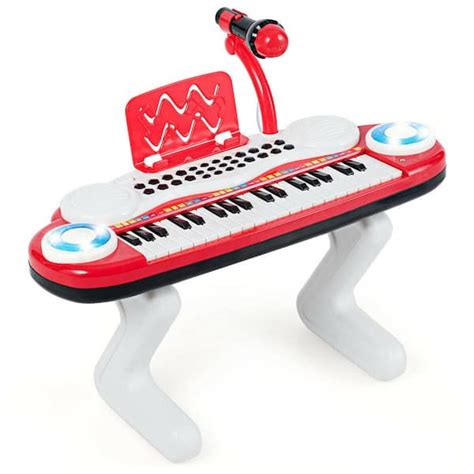 Gymax Z-Shaped Kids Toy Keyboard 37-Key Electronic Piano Red GYM03938 - The Home Depot