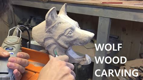 Making A Wolf Wood Carving From The Design to The Finished Product - YouTube