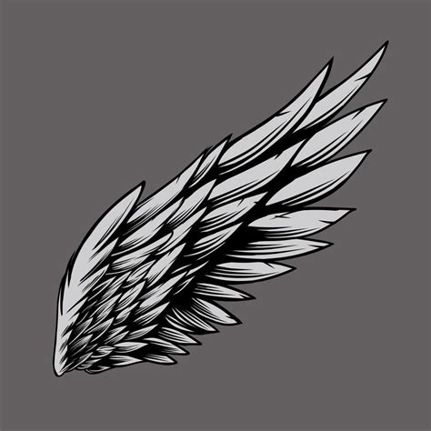 Wings Illustration in tattoo style 6947447 Vector Art at Vecteezy