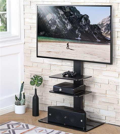 FITUEYES Universal Floor Swivel TV Base TV Stand with Mount for 32-65 Inch Samsung TCL Apple ...