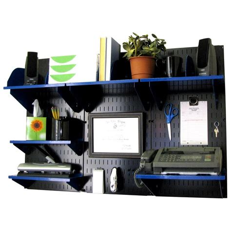 Wall Control Office Organizer Unit Wall Mounted Office Desk Storage and Organization Kit Black ...