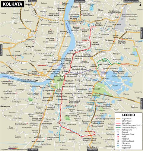 Kolkata City Map, West Bengal | Travel Information and Guide