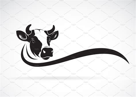 Vector of cow head design. Animal. in 2022 | Cow head, Cow, Animal illustration