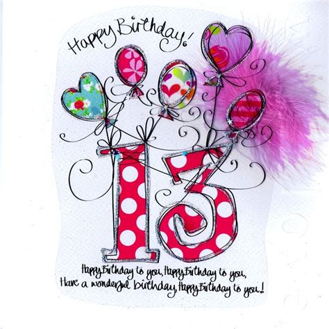 Card - Age - 13th Birthday Pink Balloons | Old birthday cards, Happy ...