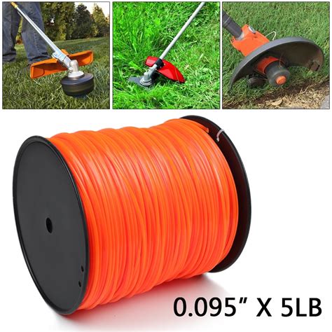 5lb .095" Commercial Square Shape String Trimmer Line Fits Echo Stihl Redmax,Nylon String Lawn ...