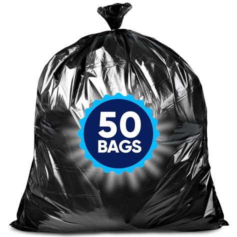 Buy Tasker 55-60 Gallon Contractor T Bags 3 Mil (50 Bags w/Ties) Large T Bags 55 Gallon, Extra ...