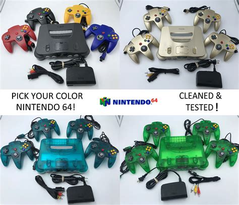 Choose Nintendo 64 Console Color Up To 4 Controllers Cords