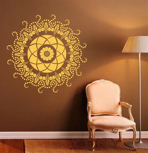 Round Mandala Wall Decal Indian Pattern Vinyl Stickers Namaste Yoga Home Interior Design Art ...