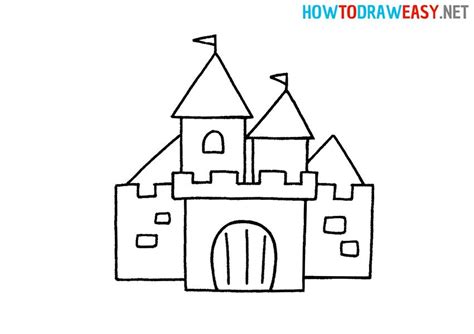 Castle Sketch | Castle sketch, Elementary drawing, Easy animal drawings