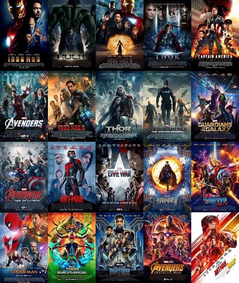 Hot 2008 2019 Marvel Movies 23 Set Poster Marvel Avengers Collection Posters and Prints End Game ...