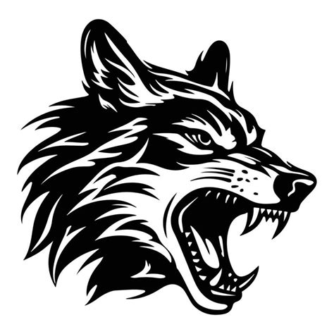 Download the angry wolf face side wolf mascot logo wolves black and white animal symbol design ...