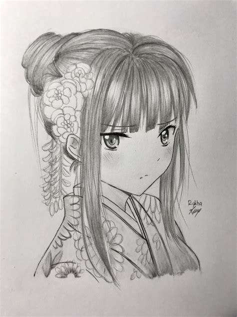 Share 67+ anime girl pencil drawing best - in.cdgdbentre