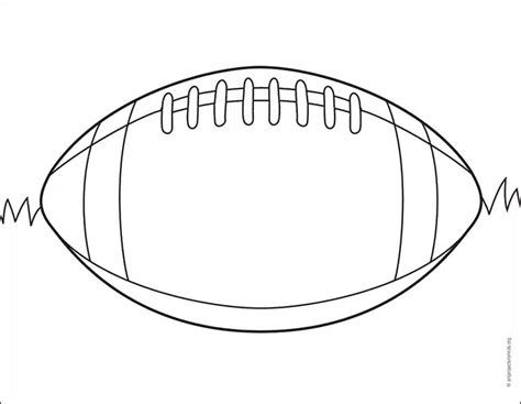 Easy How to Draw a Football Tutorial video and Coloring Page