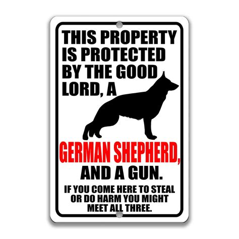 Funny German Shepherd Dog Sign No Trespassing Sign Funny Metal Denmark | ubicaciondepersonas ...