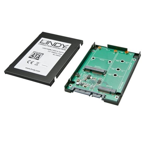 mSATA & M.2 SSD to 2.5" SATA Drive Enclosure, Black - from LINDY UK