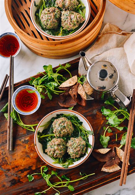 Watercress Steamed Meatballs | Recipe | Watercress, Meatballs, Vegetable side dishes