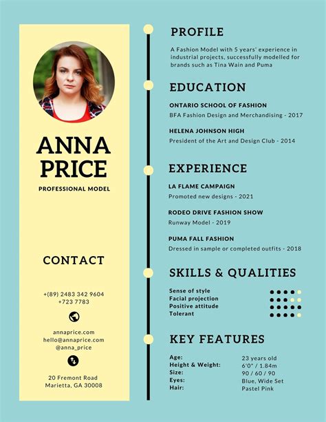 Blue Retro Graphic Simple Infographic Resume - Templates by Canva