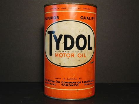 Vintage Tide Water Oil Company Canada Tydol Superior Motor Oil Quart Tin Can | Vintage oil cans ...