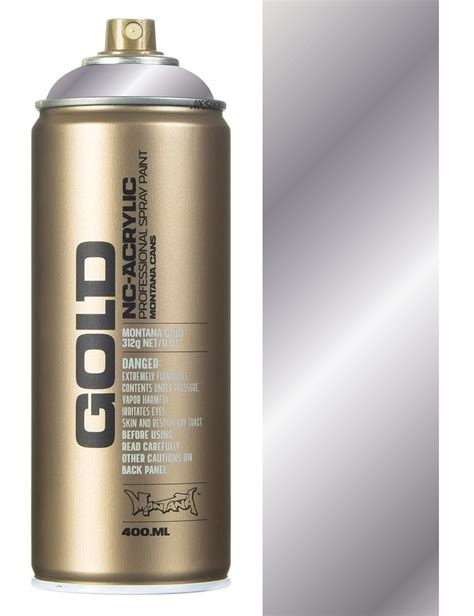 Montana Gold M1000 Silver Chrome Spray Paint - 400ml - Spray Paint Supplies from Fat Buddha Store UK