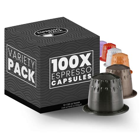 100 Pack Nespresso Compatible Capsules - ESPRESSO ITALIA Variety Pack ...