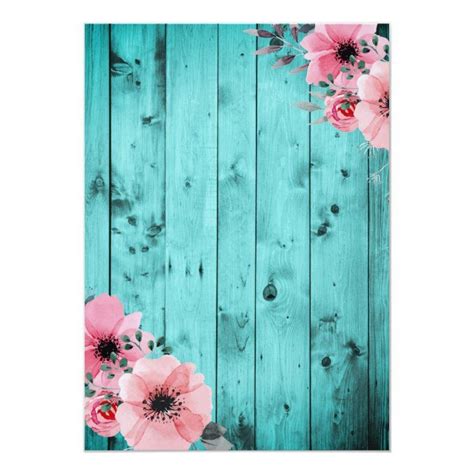 Teal And Pink Background ~ Rustic Country Wood Pink Floral Boho Teal ...