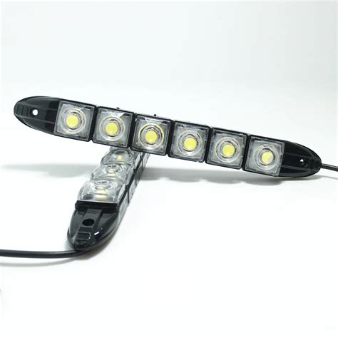 2X 6 LED super White Car Auto Decorative Flexible LED Strip High Power 12V Car LED Daytime ...