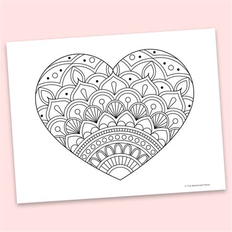 A Coloring Page Of A Heart