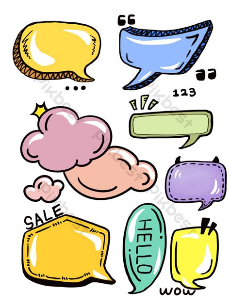 Dialog Chat Box Color Cartoon Stick Figure Doodle PNG Images | PSD Free ...