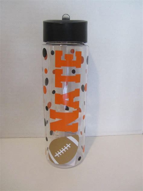 Personalized water bottle football soccer or by DottedDesigns