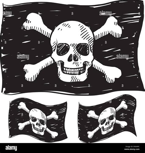 Jolly roger pirate flag vector sketch Stock Vector Image & Art - Alamy