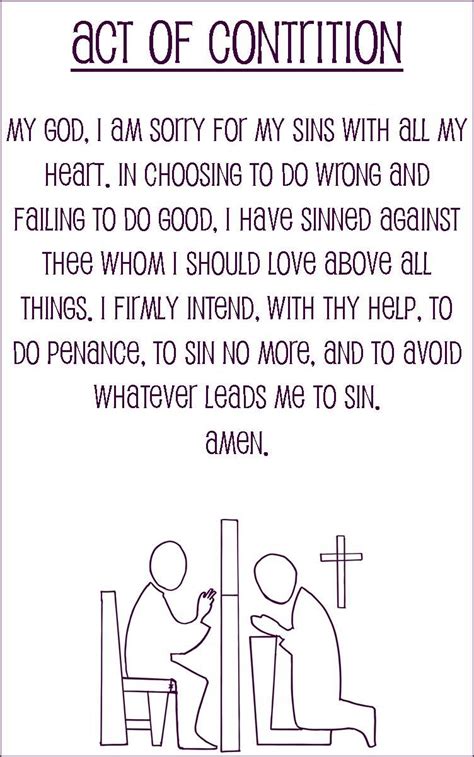 Act Of Contrition Prayer Printable