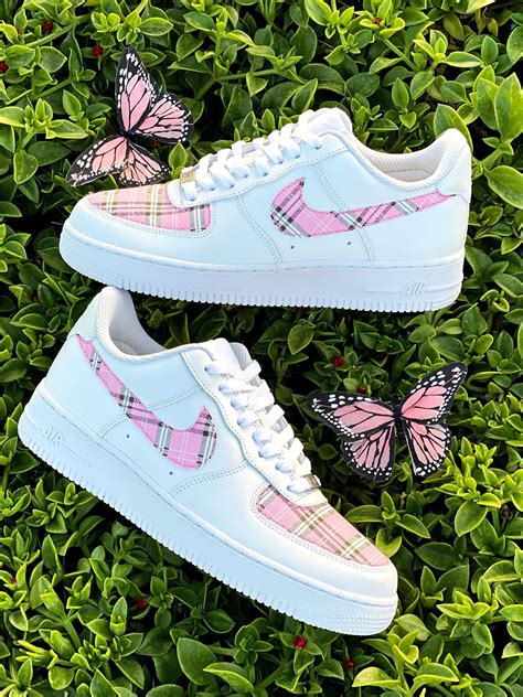 Pink Plaid AF1 - 7.5 Men/9 Women | Cute nike shoes, Nike shoes girls, Custom shoes diy