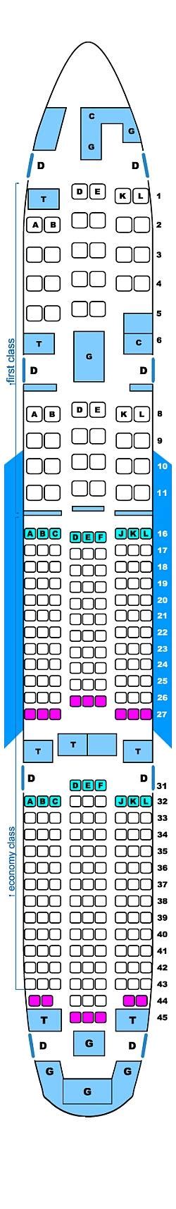 Seat Map Continental Airlines Boeing B777 200ER | SeatMaestro