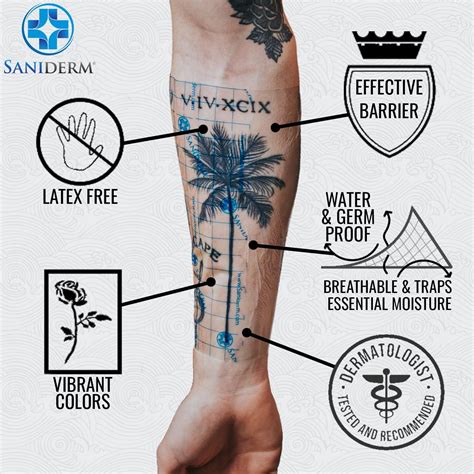 Buy Saniderm Tattoo Aftercare Bandage, Breathable Waterproof Bandages, Sanitary Transparent ...