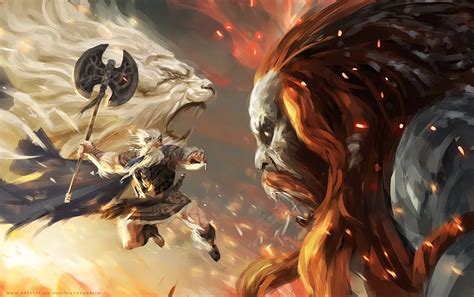 Victor Garcia on Instagram: “Godfrey, The First Elden Lord vs Fire Giants - Elden Ring Fan Art ...