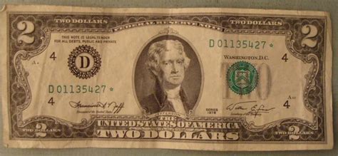 1976 Star Note $2 Two Dollar Bill -D Mint Cleveland