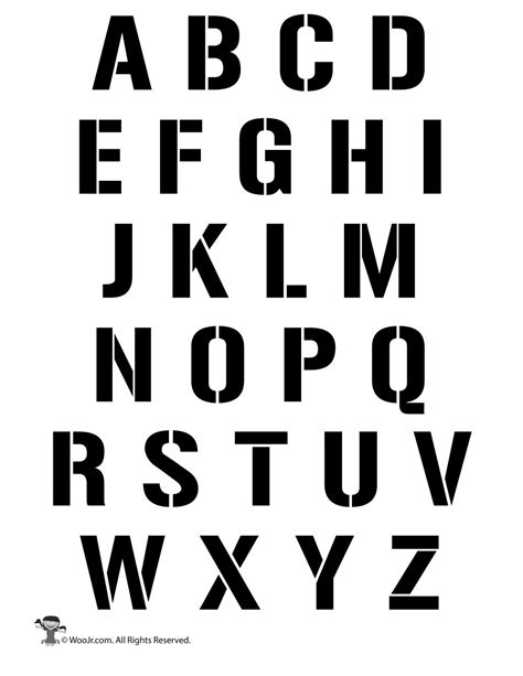 Alphabet Stencil Template