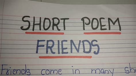 Short Poems About Friendship For Teenagers