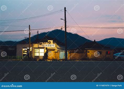 Night View of Korean Old Restaurant in Gyeongju, Korea Editorial Stock Image - Image of ...