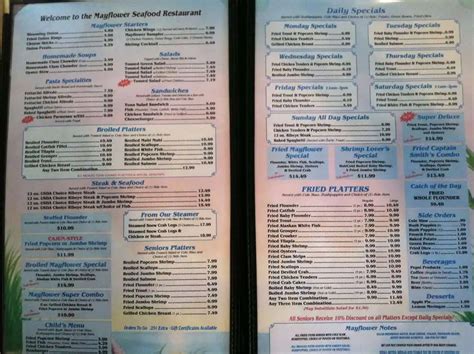 Menu at Mayflower Seafood restaurant, Smithfield