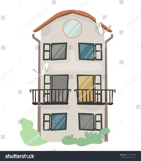 Cute House Cartoon Style Windows Stock Vector (Royalty Free) 1716713080 ...