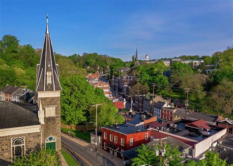 Postcard Pretty Photograph by Historic Ellicott City By Air - Fine Art America