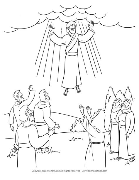 The Ascension of Jesus Coloring Page | Sermons4Kids